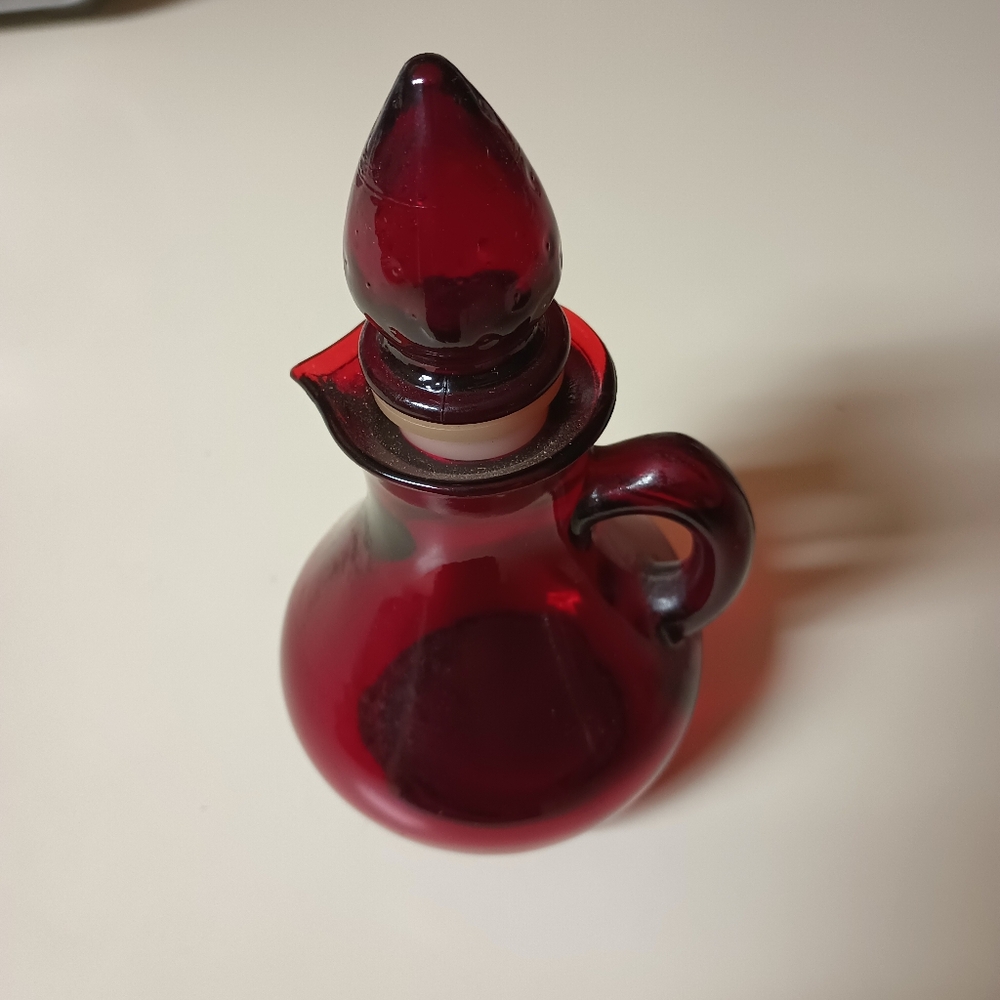 Avon Ruby Red Bath Oil Decanter Vintage